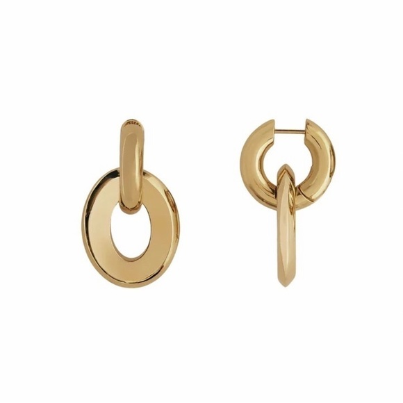 NWT BURBERRY Gold-plated cut-out earrings - Picture 3 of 8
